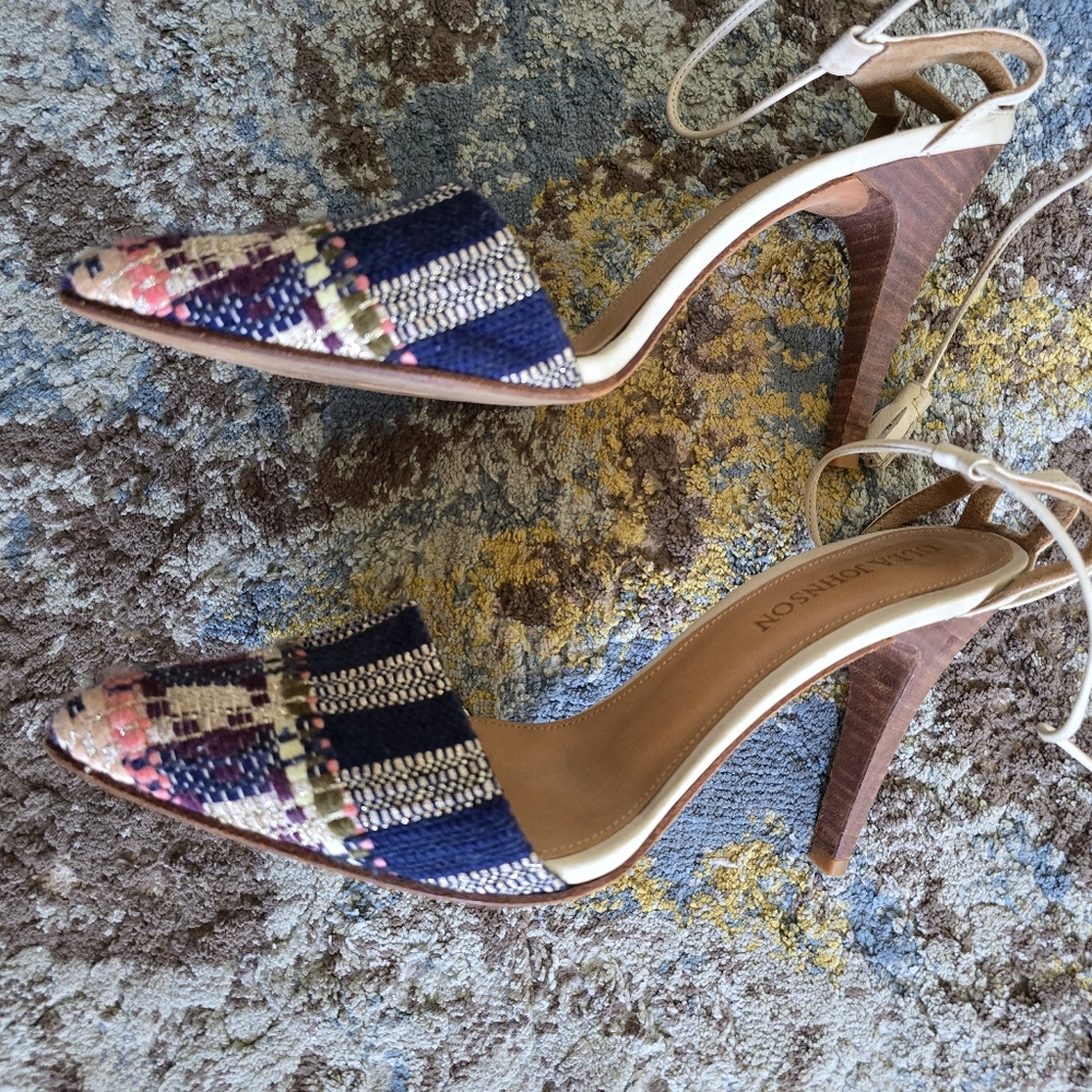Ulla Johnson Colorblock Pattern Sandals Heels - image 3